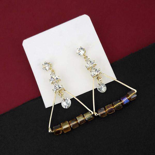 Urthn Crystal Stone Gold Plated Dangler Earrings - 1315831C