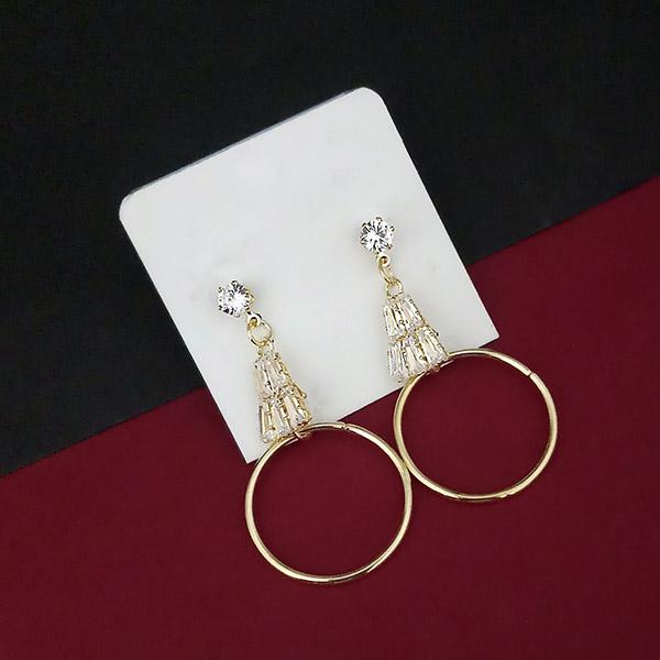 Urthn Gold Plated AD Stone Heart Dangler Earrings - 1315862A
