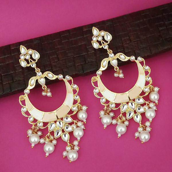 Kriaa Gold Plated Kundan Dangler Earrings - 1316330F