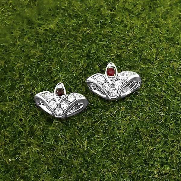 Kriaa Brown Austrian Stone Silver Plated Stud Earrings - 1316679I