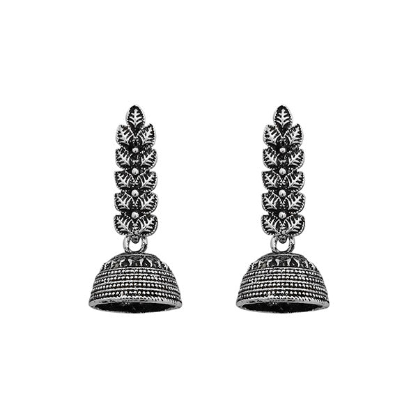 Jeweljunk Oxidised Plated Design Jhumki Earrings