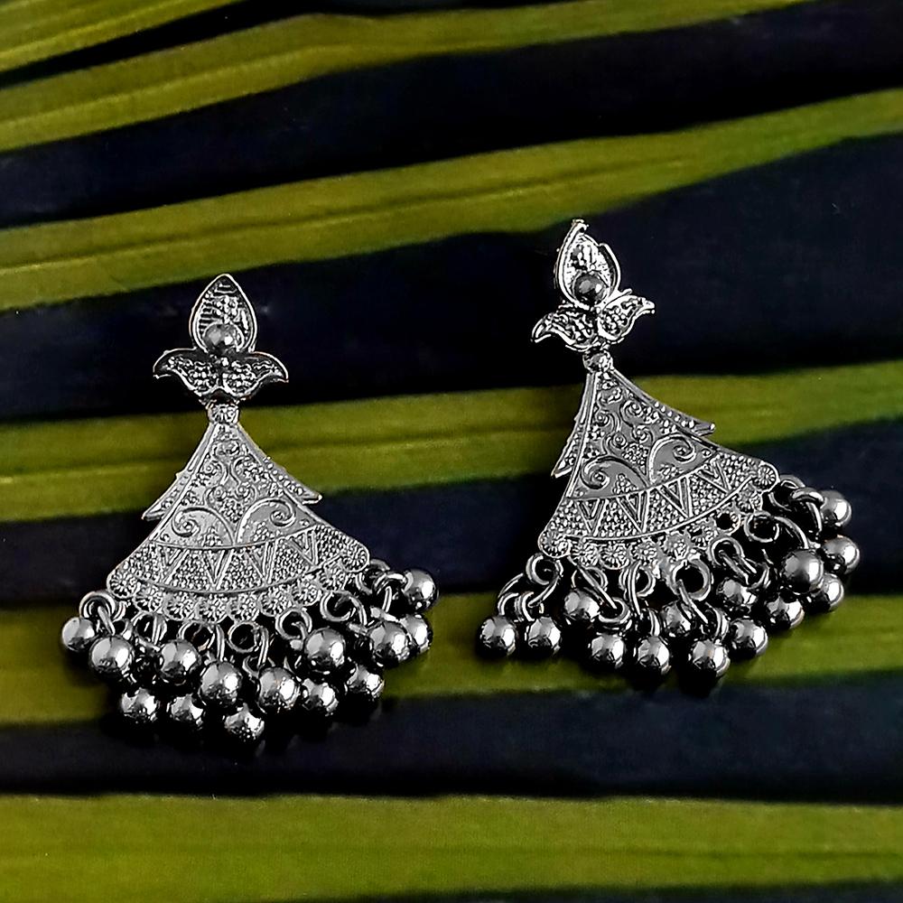 Woma Oxidised Plated Dangler Earrings-1317009B