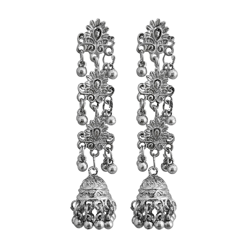 Shubh Art Oxidised Plated Multi Layer Dangler Earrings -1317048