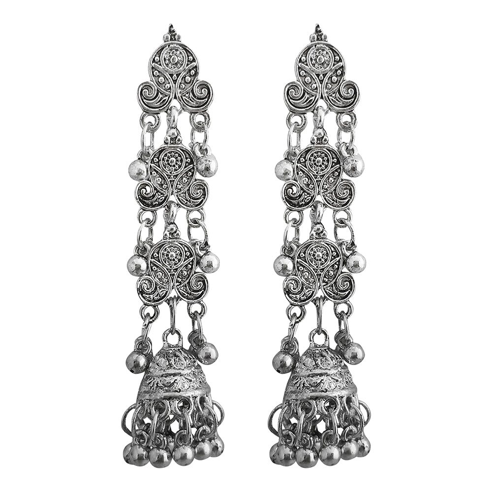 Shubh Art Oxidised Plated Multi Layer Dangler Earrings -1317051