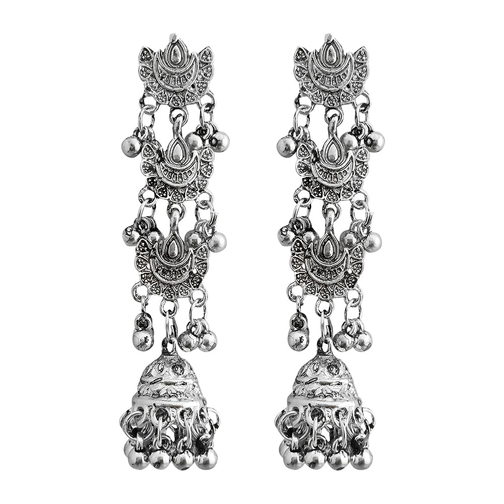 Shubh Art Oxidised Plated Multi Layer Dangler Earrings -1317052