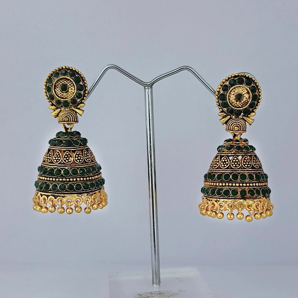 Bhavi Jewels Gold Plated Austrian Stone Jhumkis Earrings