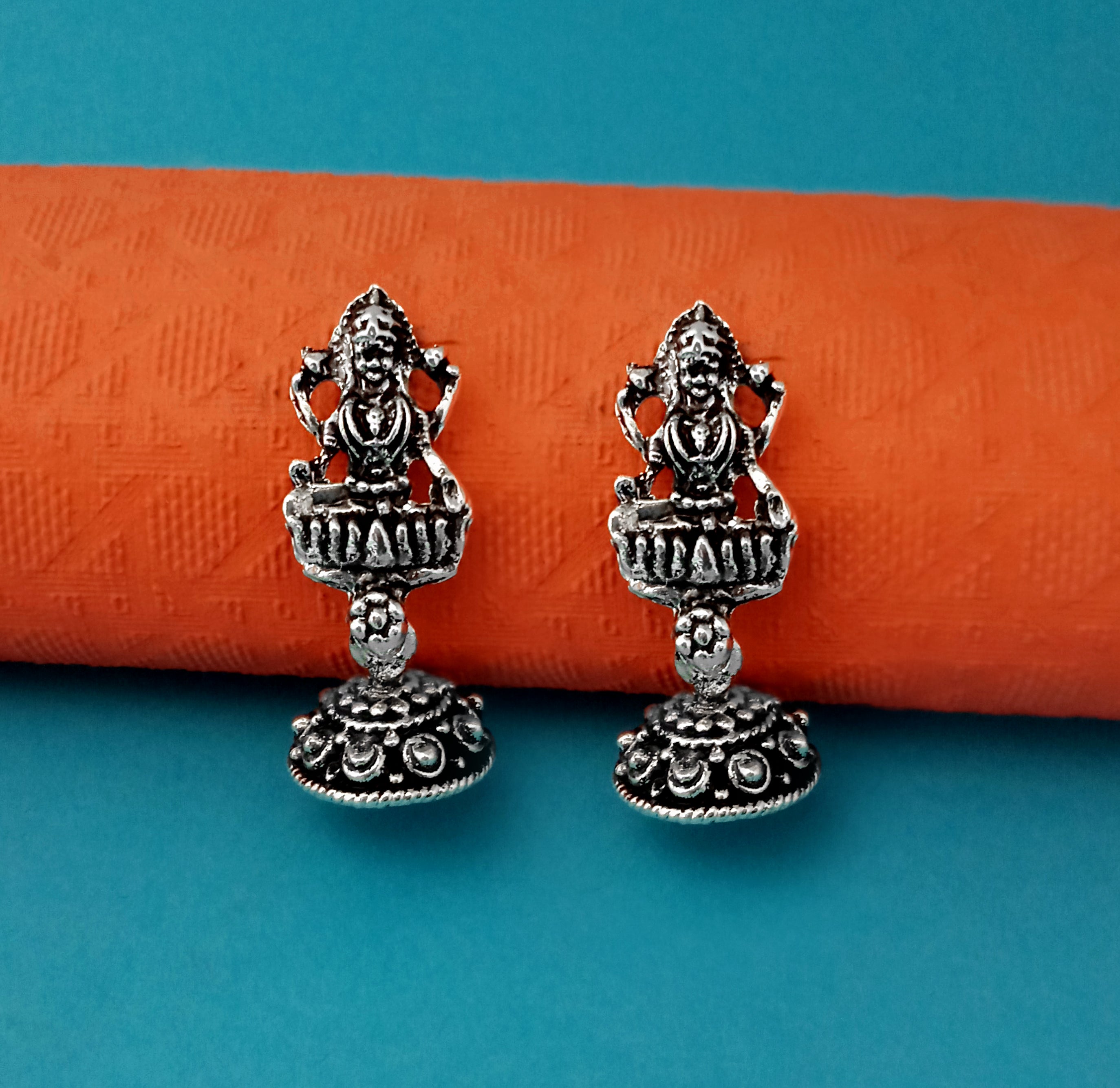Woma Designer  Oxidised Plated Jhumki Earrings