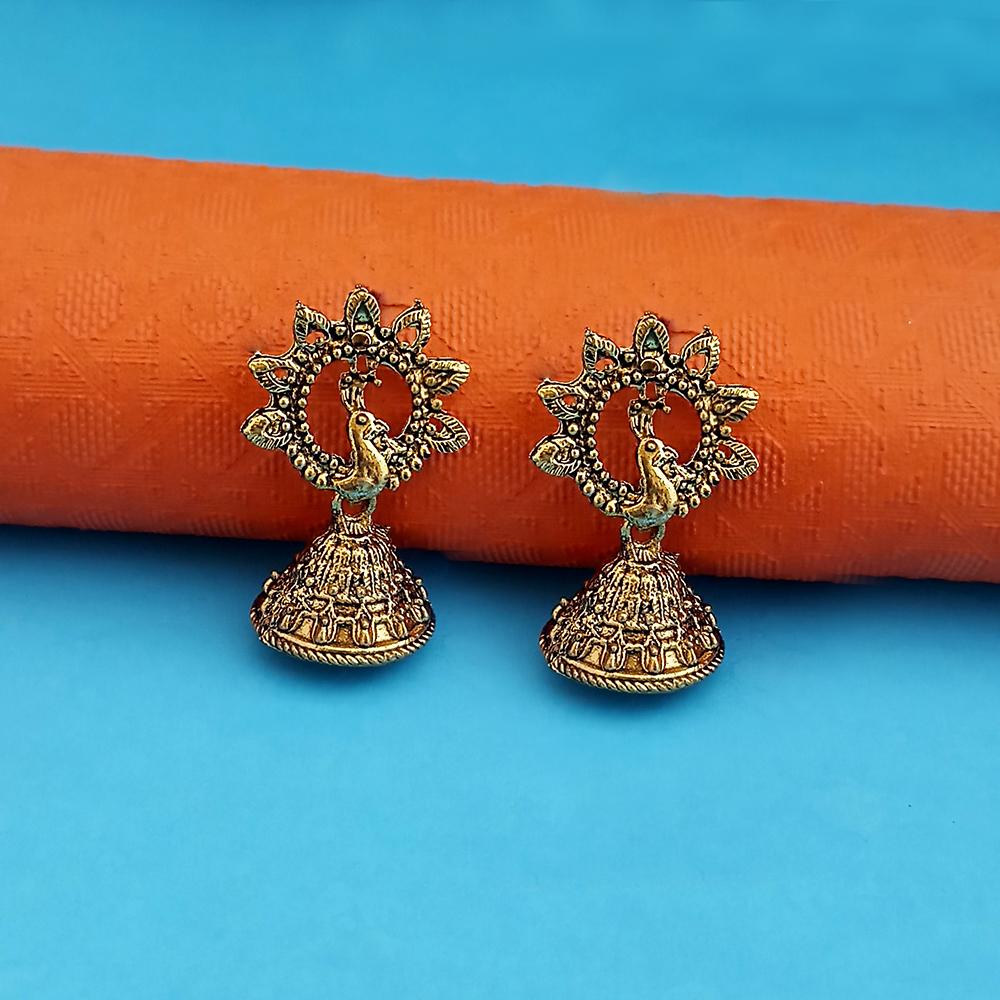 Kriaa Gold Plated Jhumki Earrings - 1317913A