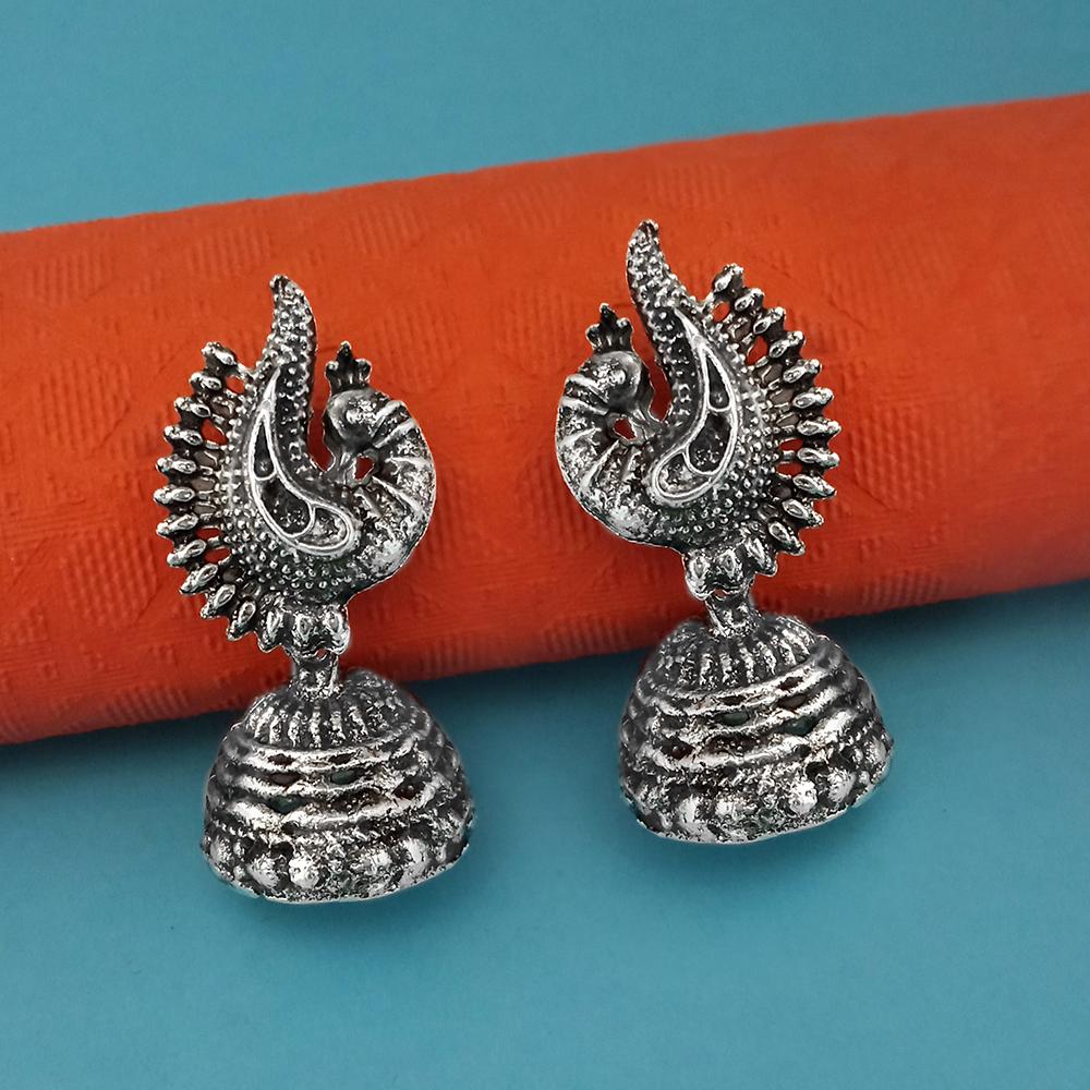 Woma Oxidised Plated Trendy Jhumki  Earrings-1317914
