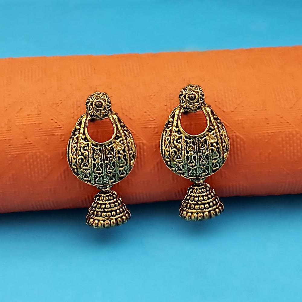 Kriaa Gold Plated Jhumki Earrings - 1317958