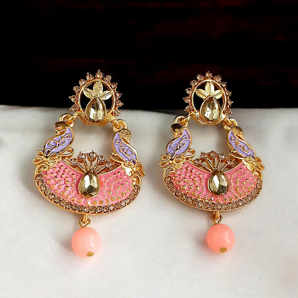 Ghoomar meenakari earrings-Light Pink – Rohika Store