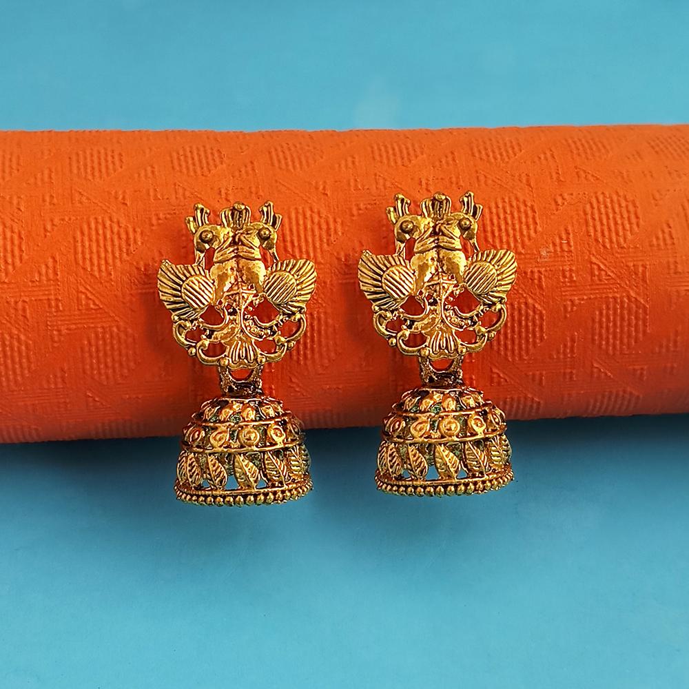 Woma Gold Oxidised Plated Trendy Jhumki  Earrings-1318101B