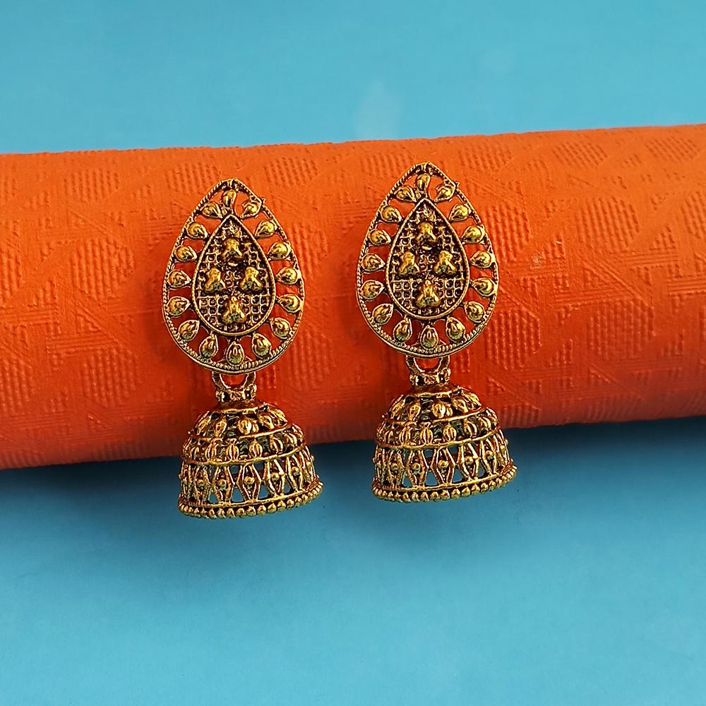 Woma Gold Oxidised Plated Trendy Jhumki  Earrings-1318102B