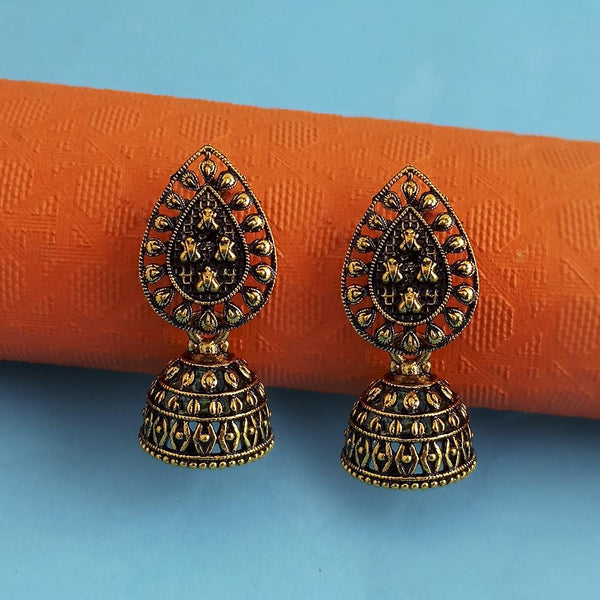 Buy Women Dual Tone Double Drop Jhumka Earrings - Jhumki Earrings - Indya