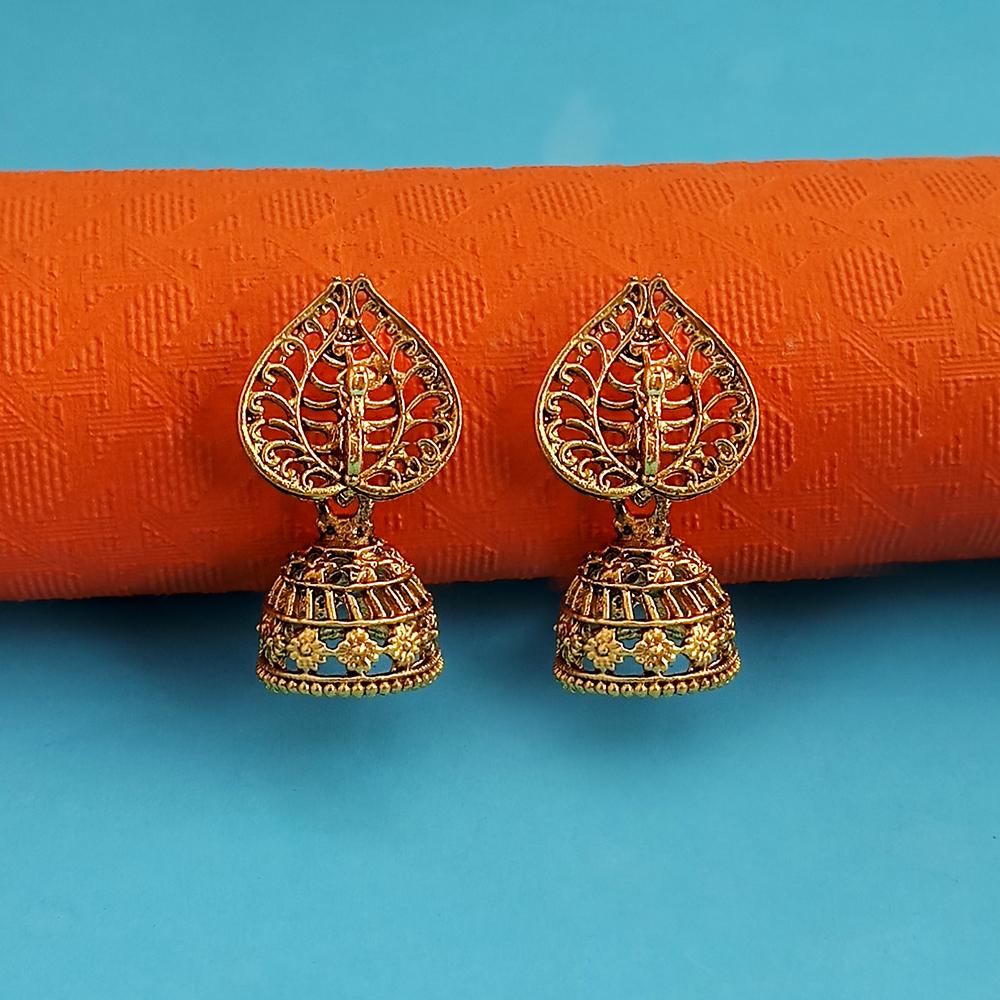 Woma Gold Oxidised Plated Trendy Jhumki  Earrings-1318103B