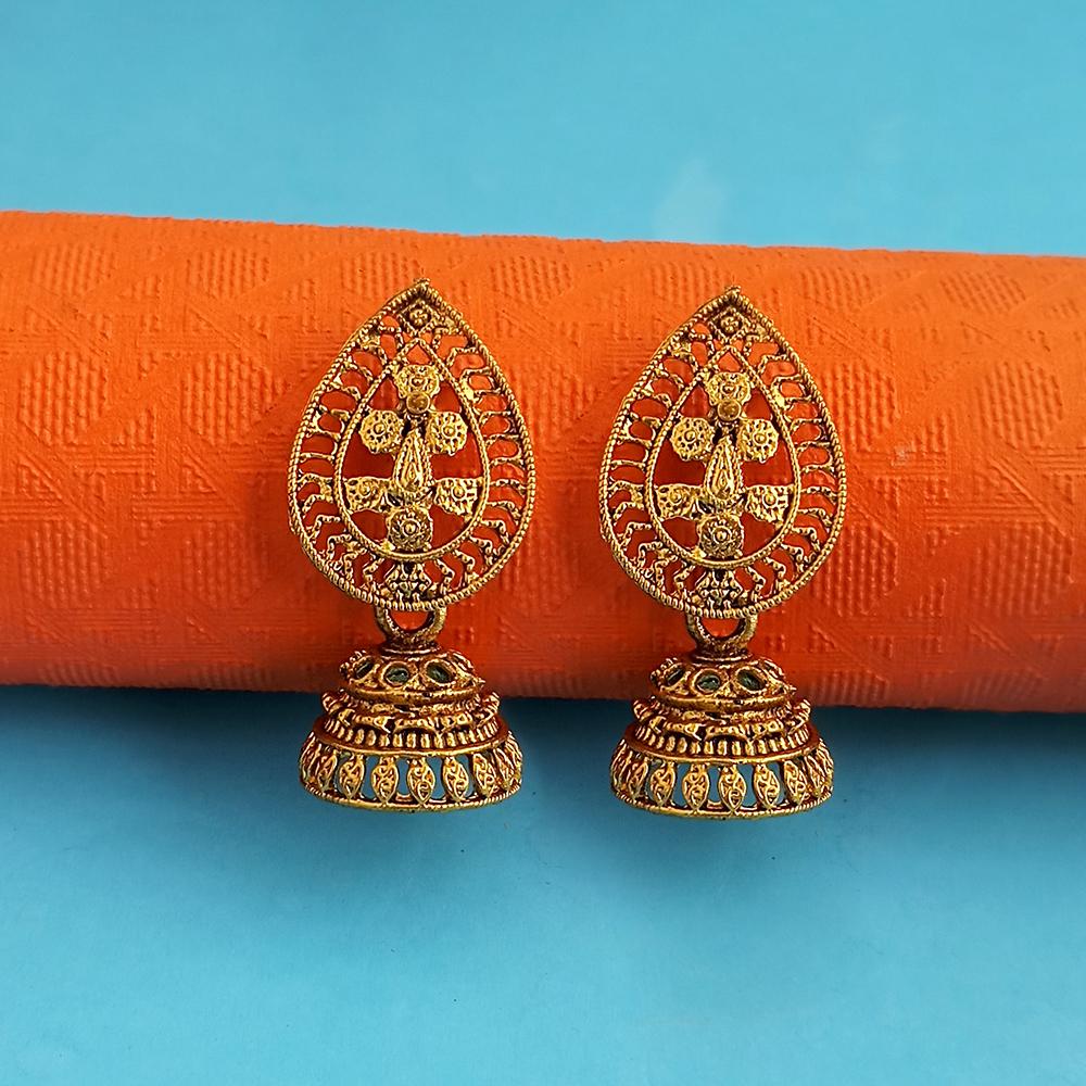 Woma Gold Oxidised Plated Trendy Jhumki  Earrings-1318104B