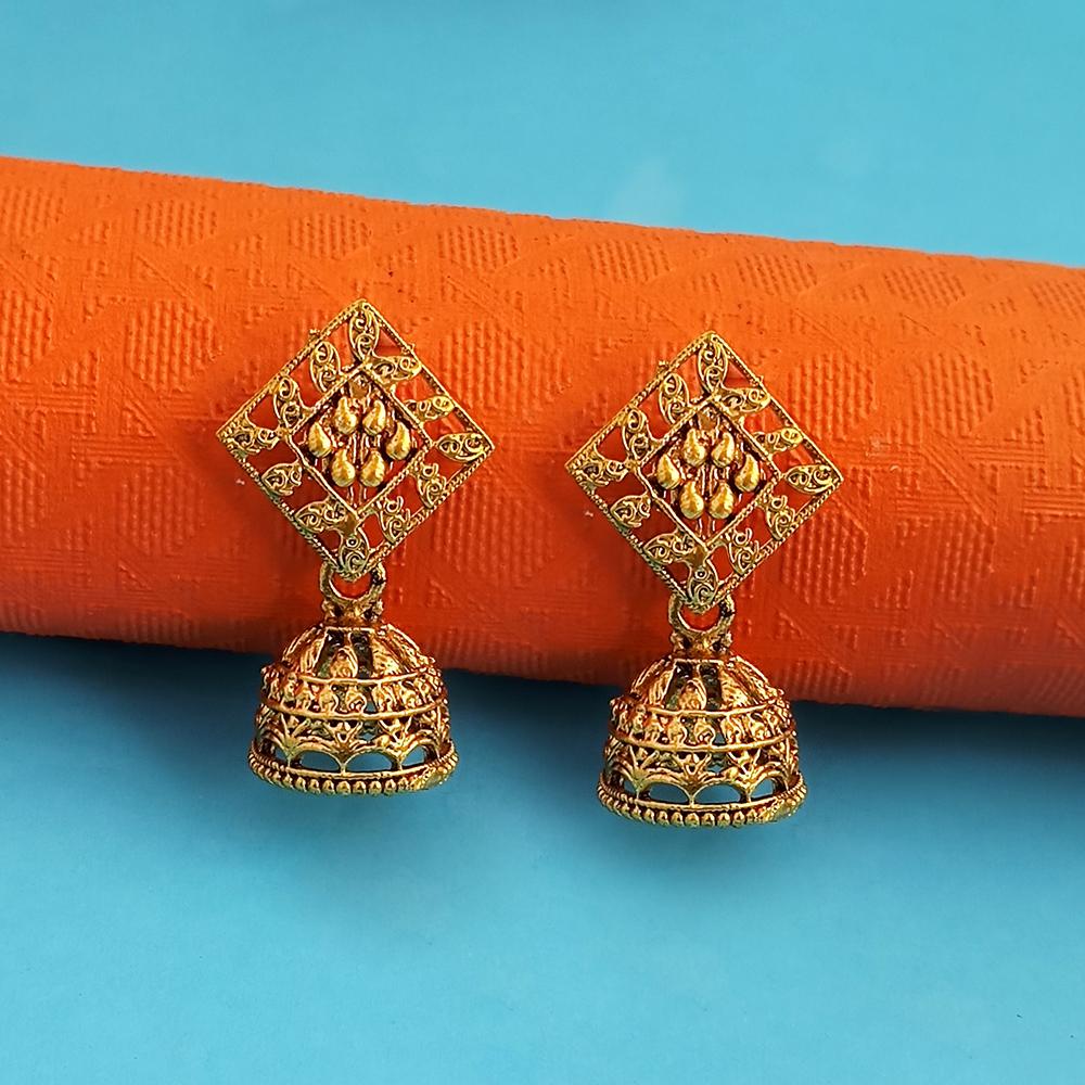 Woma Gold Oxidised Plated Trendy Jhumki  Earrings-1318105B