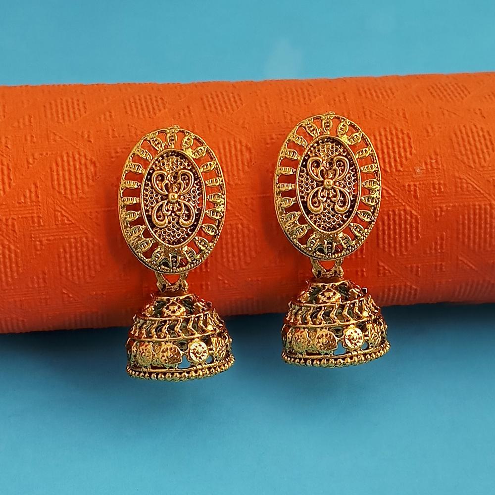 Woma Gold Oxidised Plated Trendy Jhumki  Earrings-1318106B