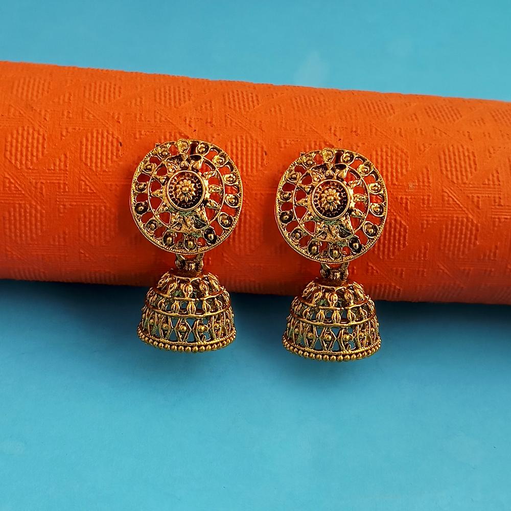 Woma Gold Oxidised Plated Trendy Jhumki  Earrings-1318108B