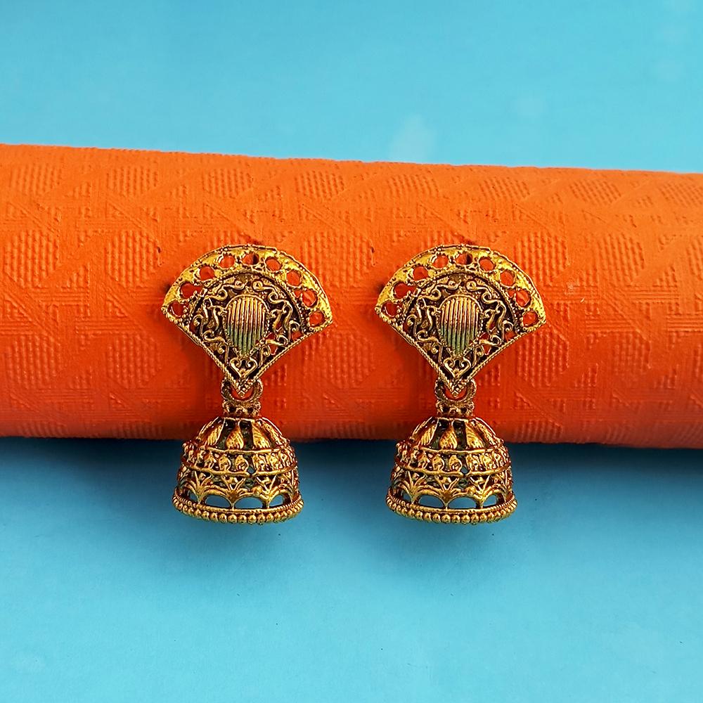 Woma Gold Oxidised Plated Trendy Jhumki  Earrings-1318109B