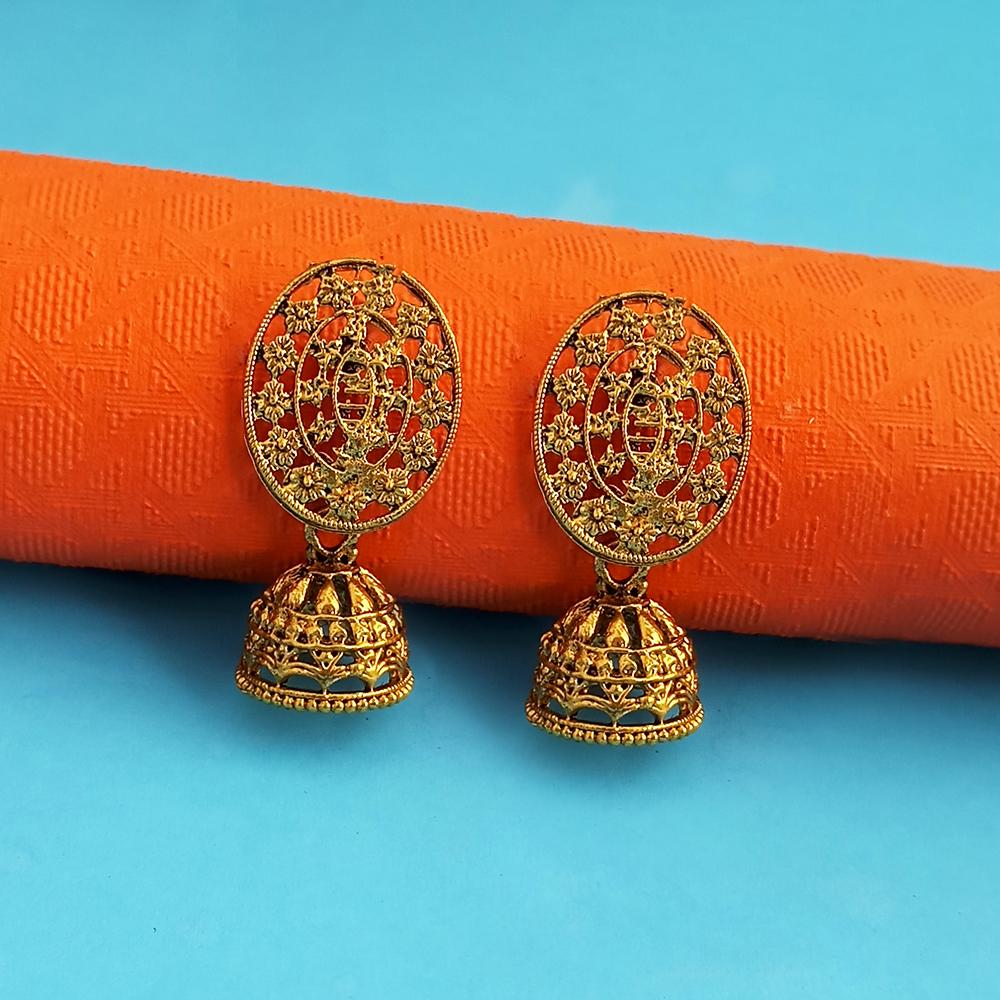 Woma Gold Oxidised Plated Trendy Jhumki  Earrings-1318112B