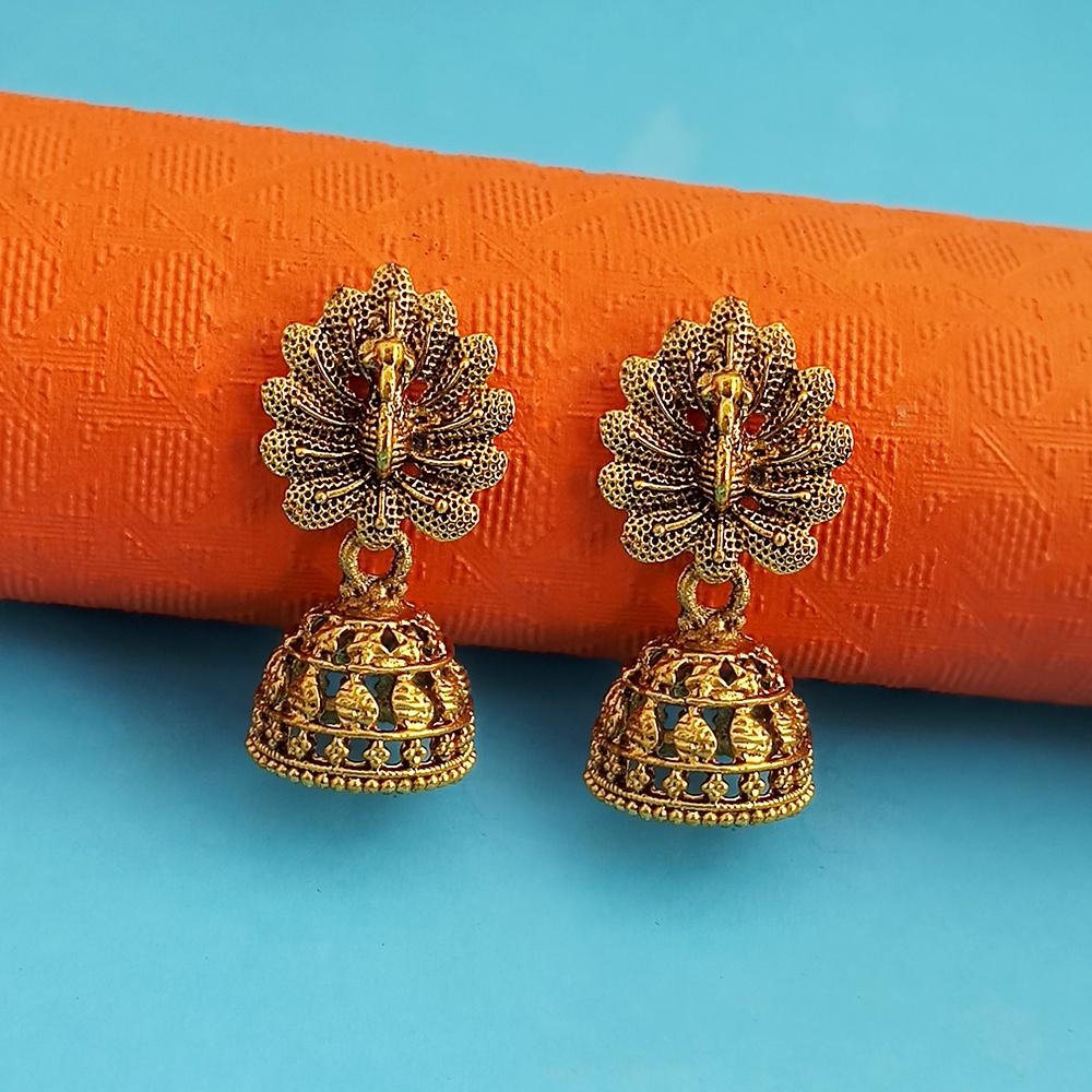 Woma Gold Oxidised Plated Trendy Jhumki  Earrings-1318113B