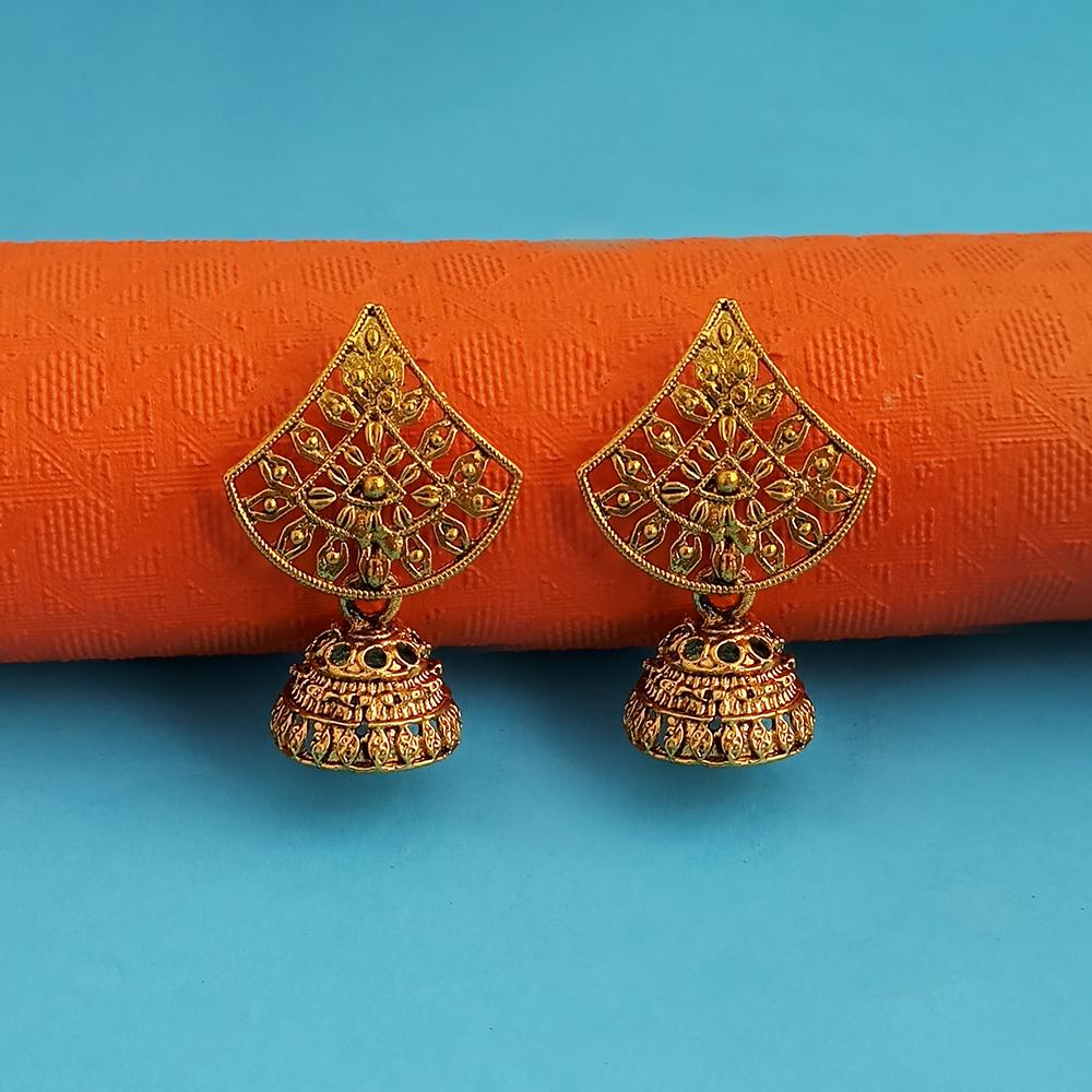 Woma Gold Oxidised Plated Trendy Jhumki  Earrings-1318115B