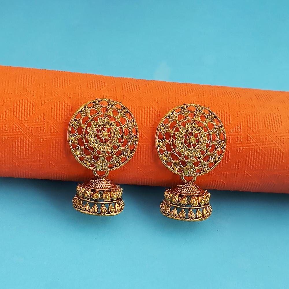 Woma Gold Oxidised Plated Trendy Jhumki  Earrings-1318117B