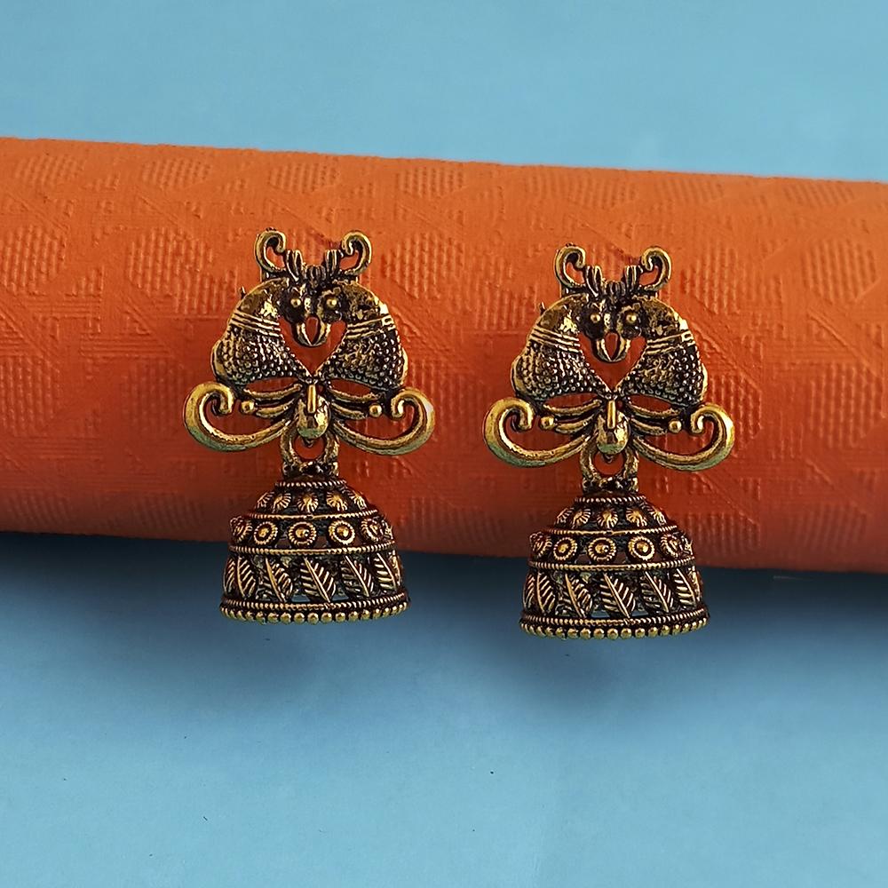 Kriaa Oxidised Plated Jhumki Earrings - 1318118