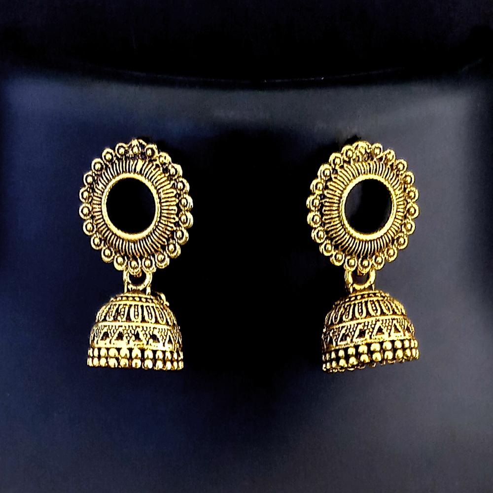 Kriaa Antique Gold Plated Jhumki Earrings - 1318708
