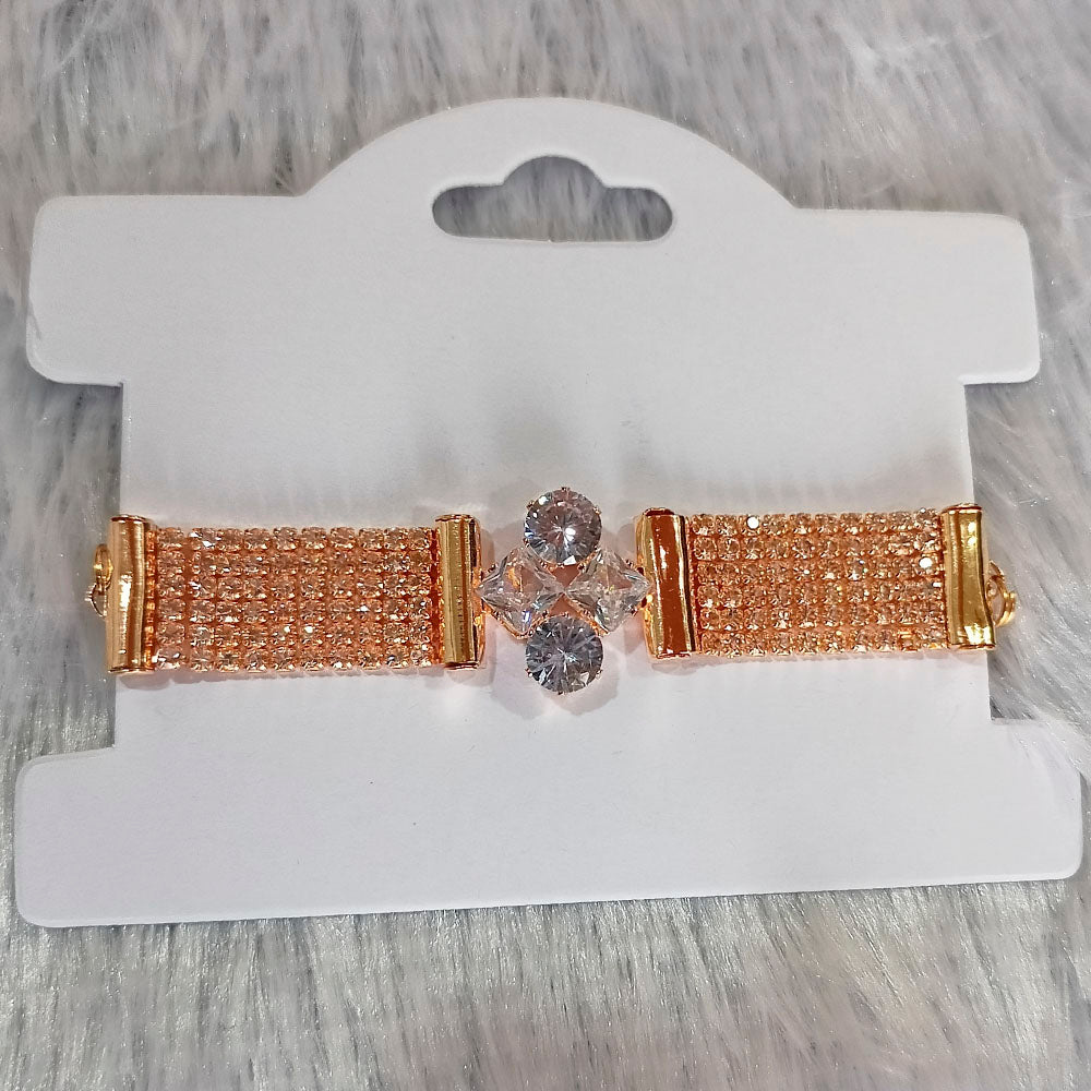 Bhavi Jewels Austrian Stone Rose Gold Plated Fashionable Bracelet For Girls and Women