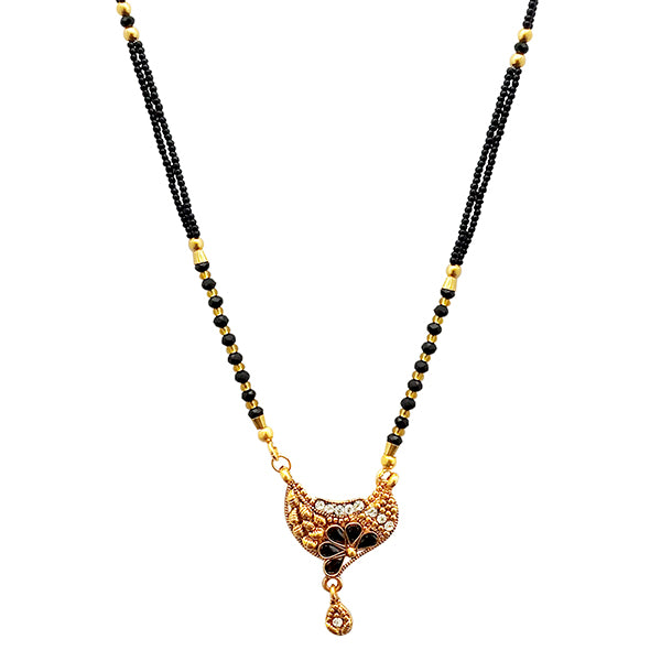 Kriaa Gold Plated White Austrian And Beads Mangalsutra