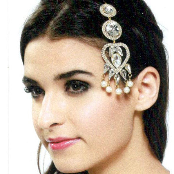 Photo of Bride wearing jhoomer | Indian wedding hairstyles, Indian  hairstyles, Bridal dresses