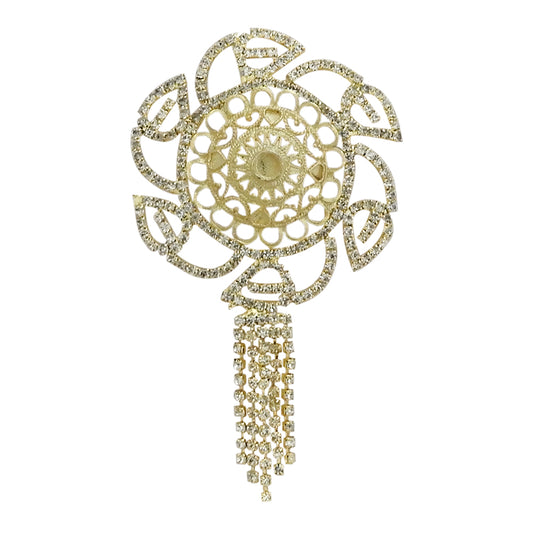 Kriaa Gold Plated Austrian Stone Saree Pin Brooch