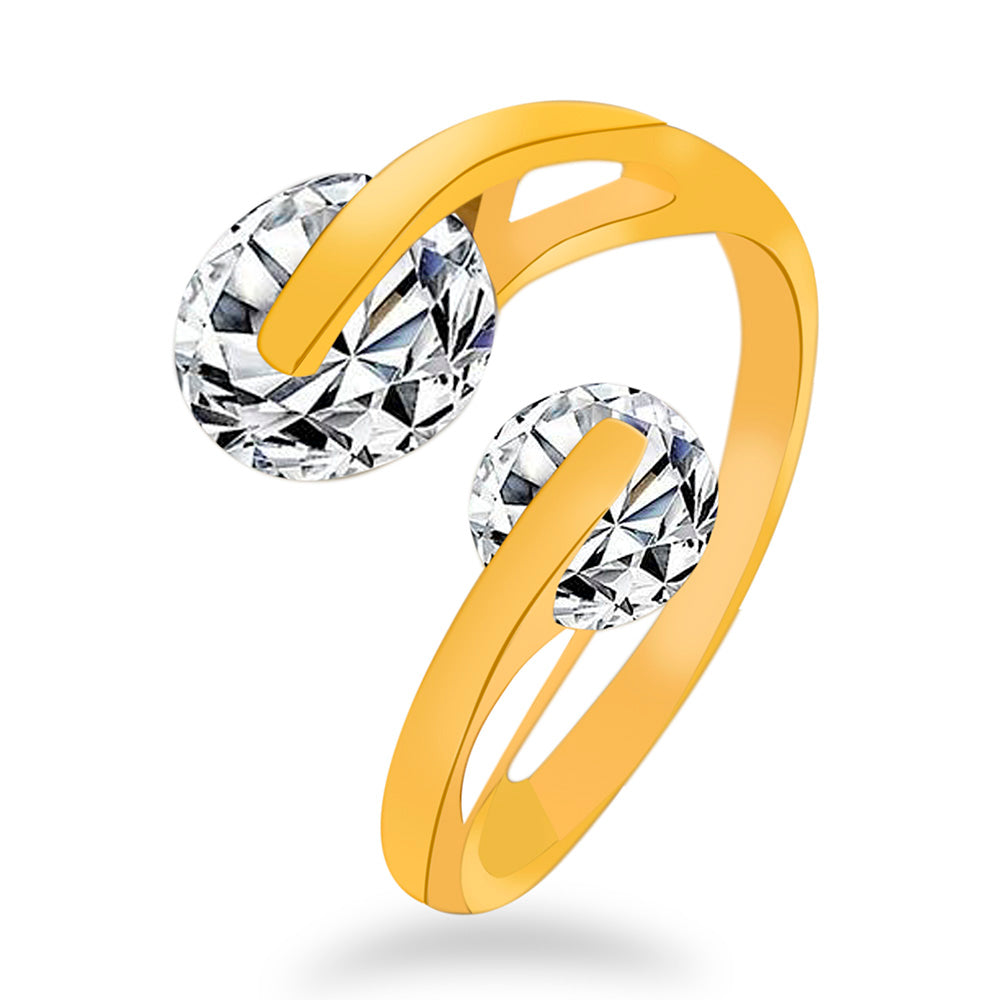 Urbana Gold Plated Crystal Stone Stylish Ring