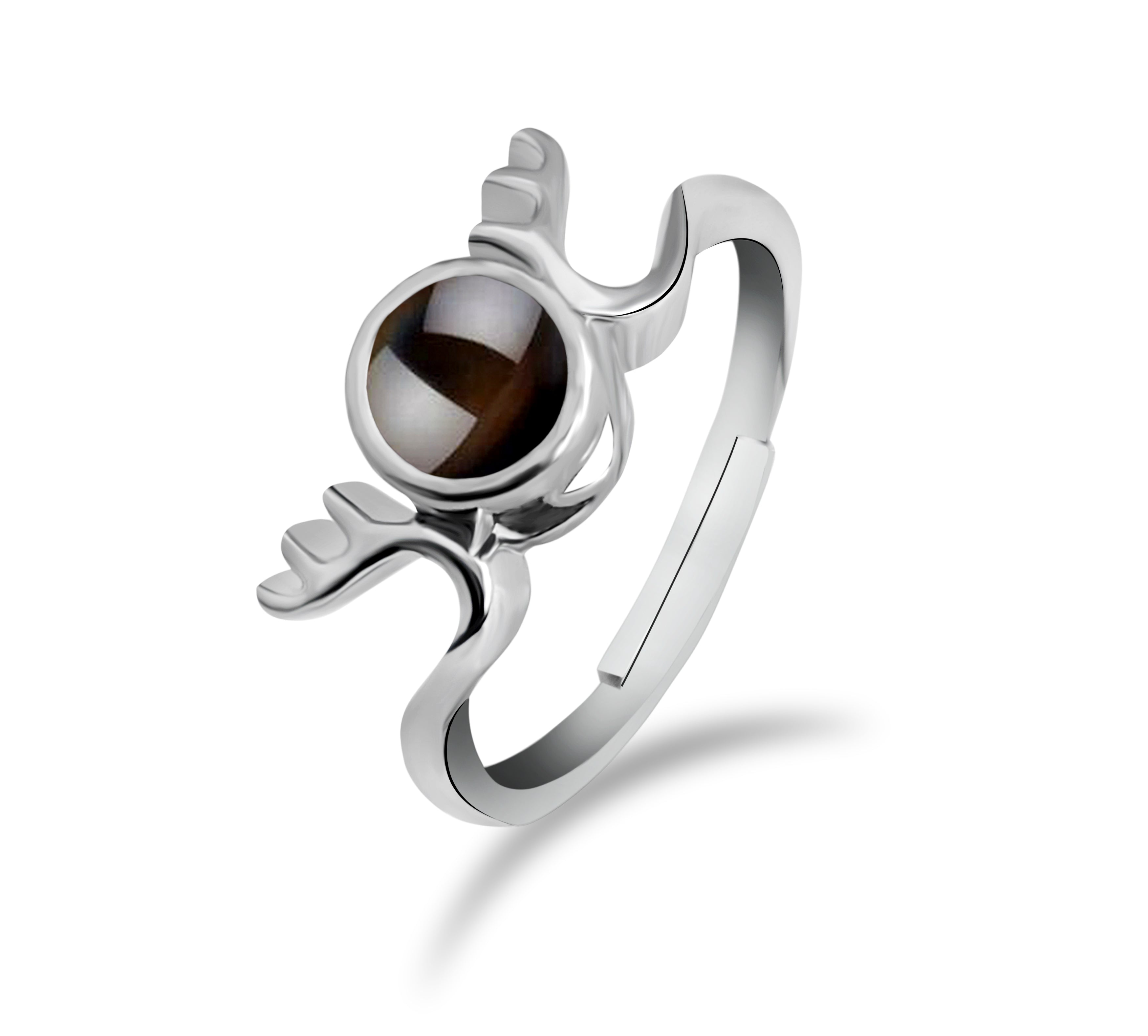 Urbana Silver Plated Single Adjustable Ring Reflecting I love you In 100 Languages