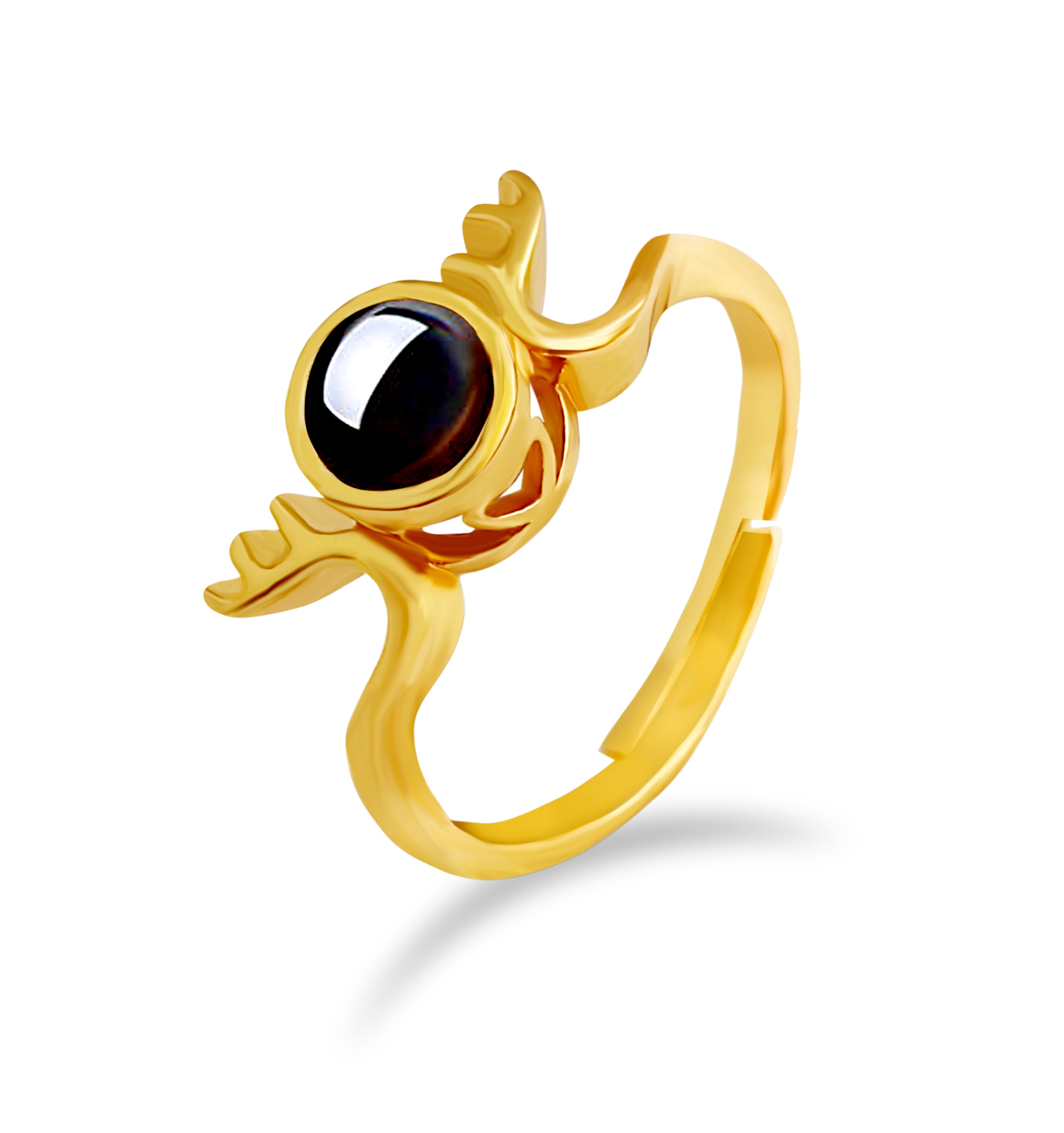 Urbana Gold Plated Single Adjustable Ring Reflecting I love you In 100 Languages