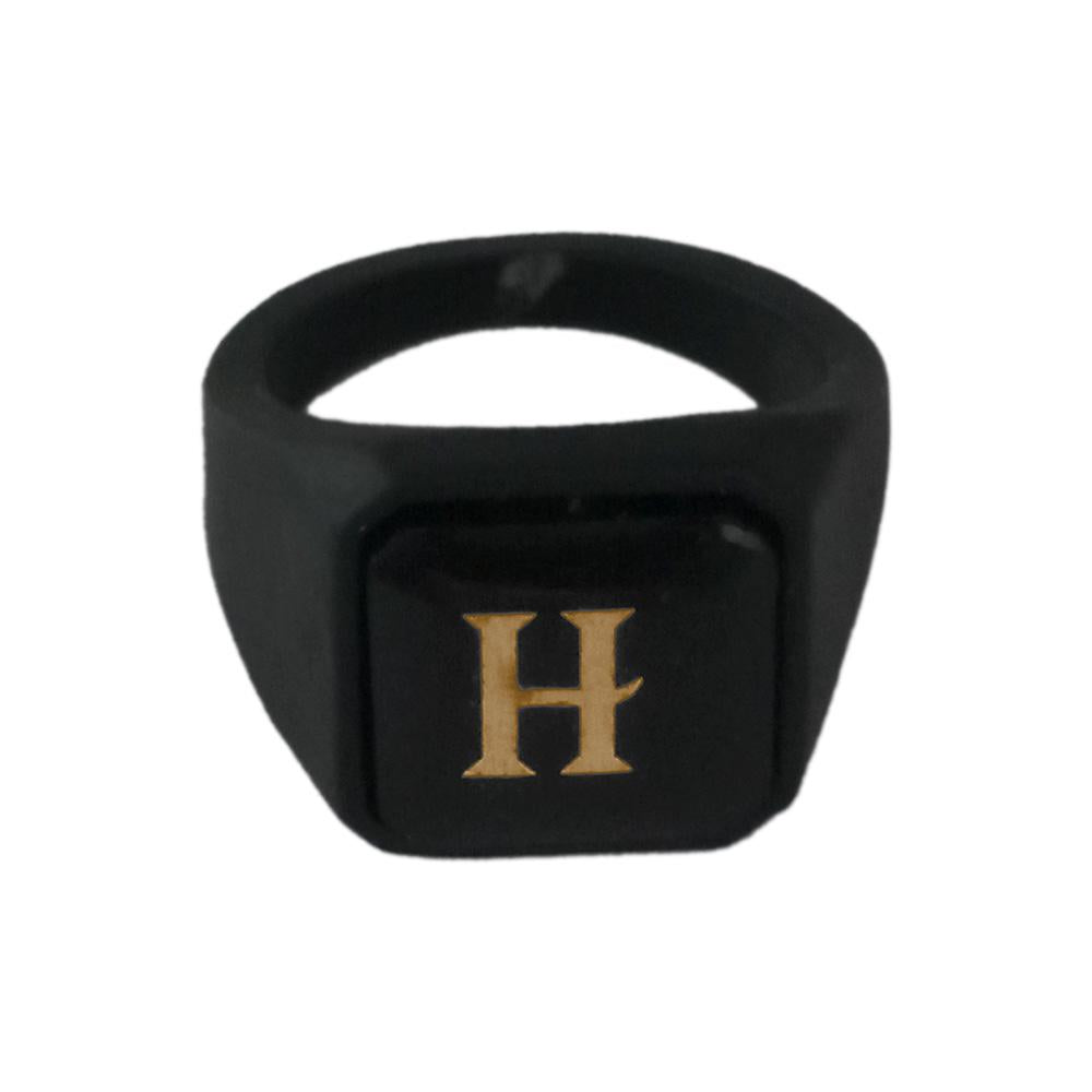 Urbana Alphabet "H" Letter Biker Style Mens Ring -1506506A