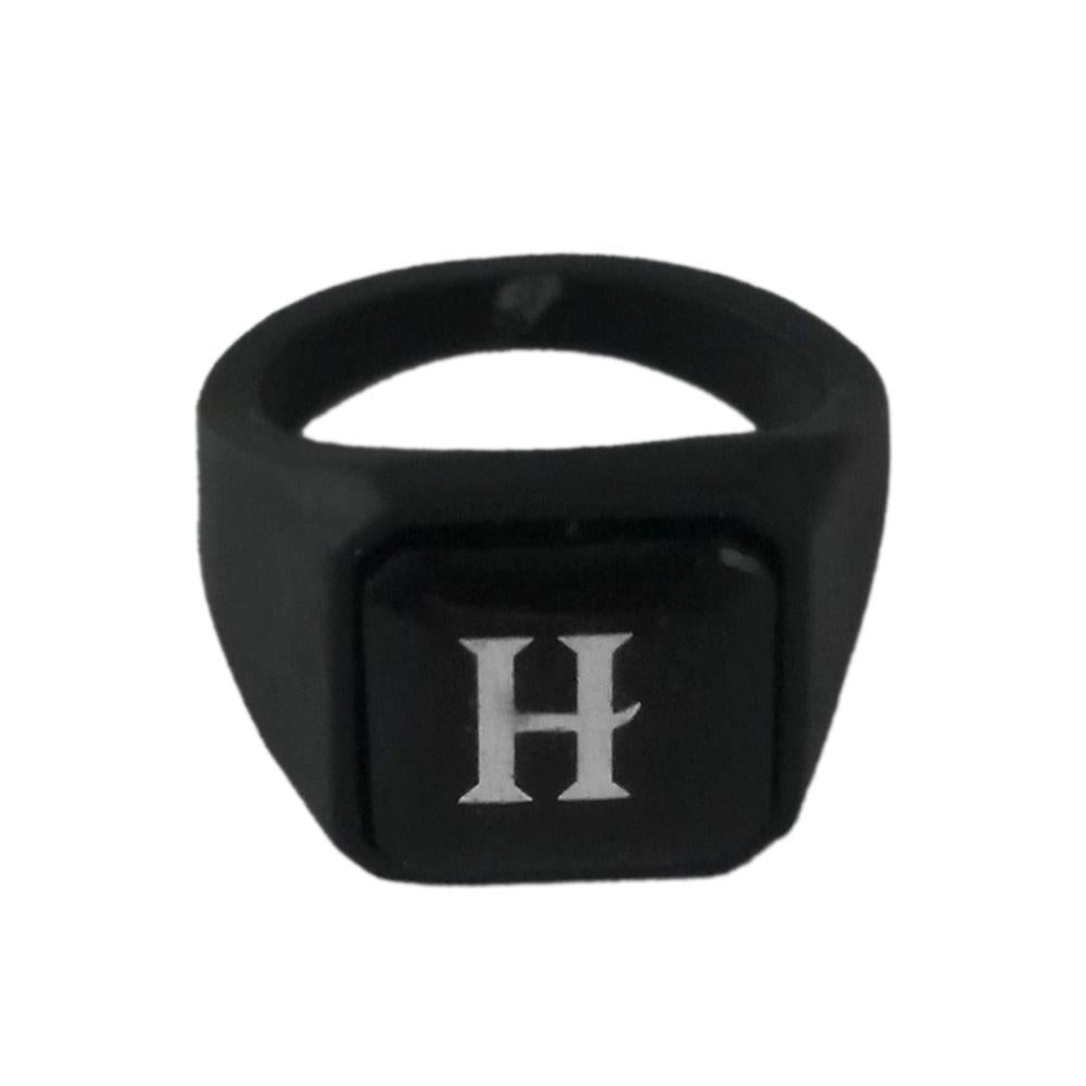 Urbana Alphabet "H" Letter Biker Style Mens Ring -1506506B