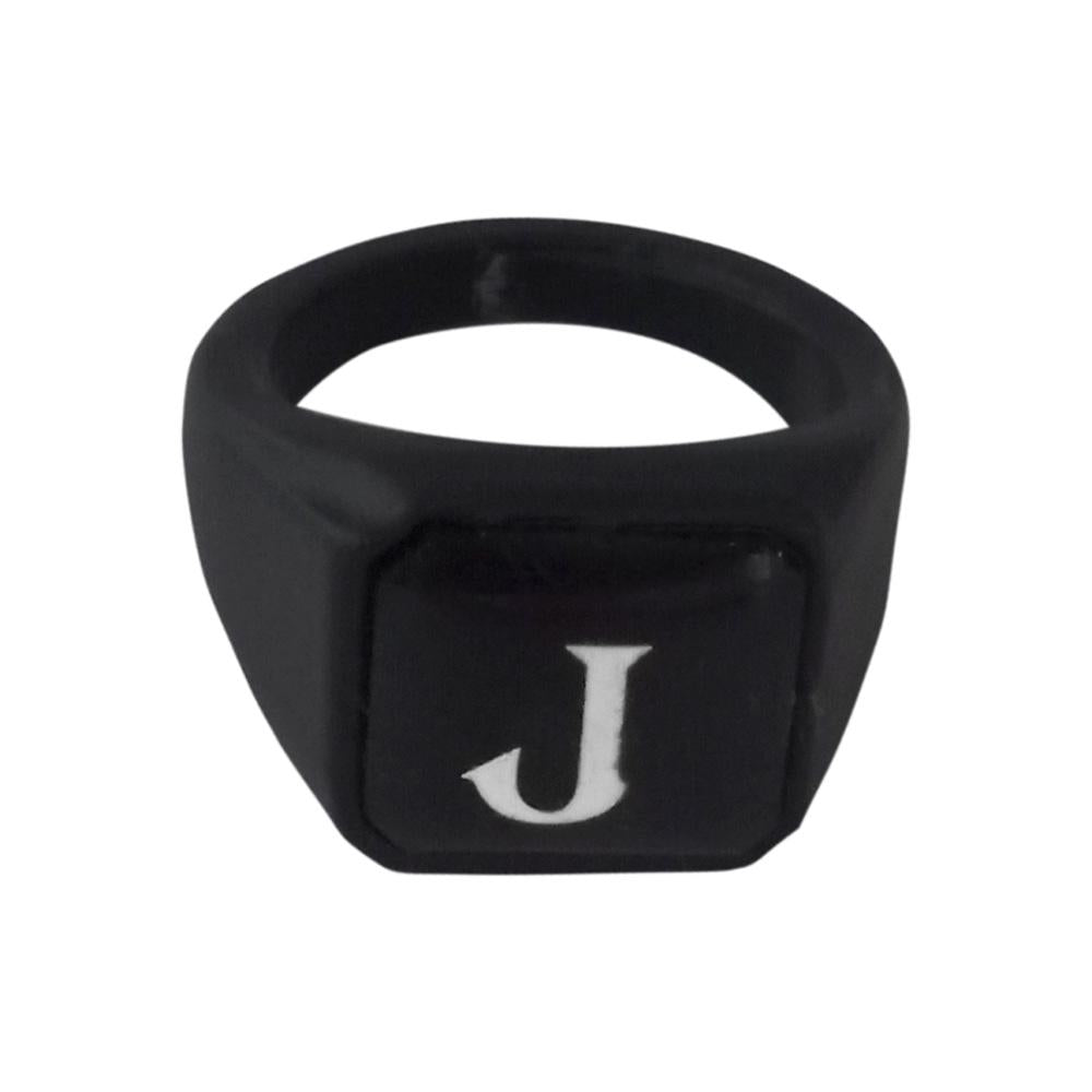 Urbana Alphabet "J" Letter Biker Style Mens Ring -1506507B