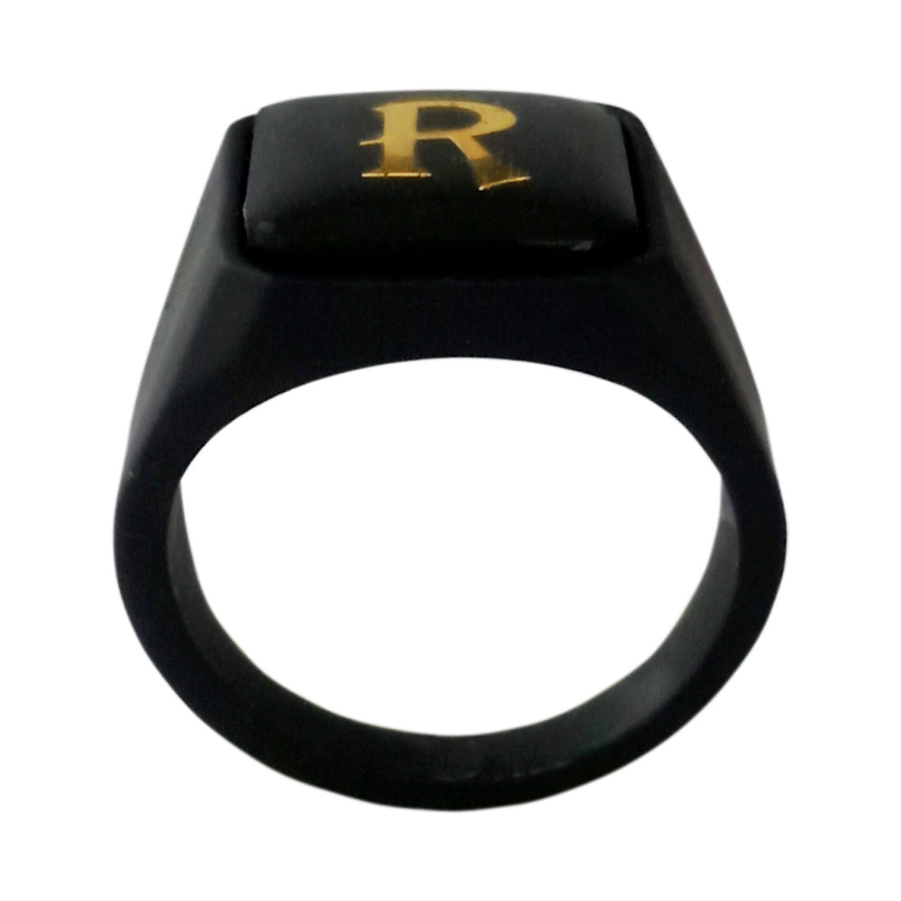 Urbana Alphabet "R" Letter Biker Style Mens Ring -1506512B