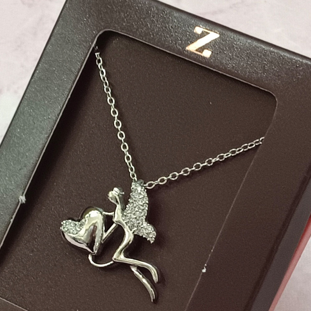 The Z Collection Silver Plated AD Magic Fairy Angel Chain Pendant