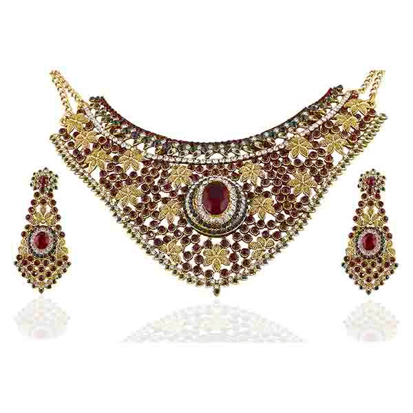Vivaah Austrian Stone Gold Plated Necklace Set