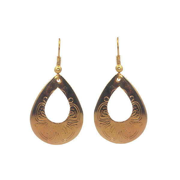 Kriaa Zinc Alloy Gold Plated Dangler Earrings