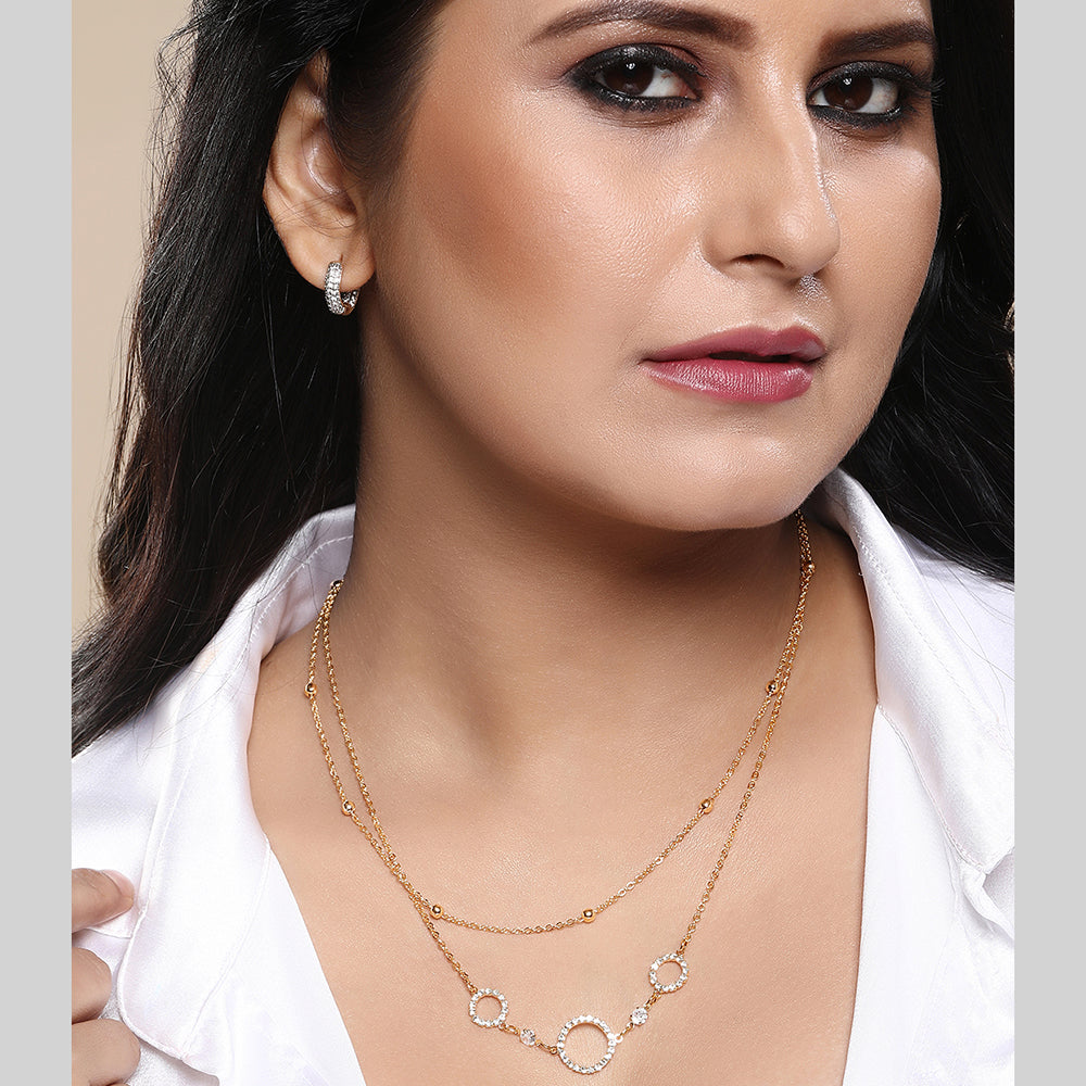 Asmitta Multilayer Stunning Chain Studded With High Quality Stone Secured With Lobster Closure