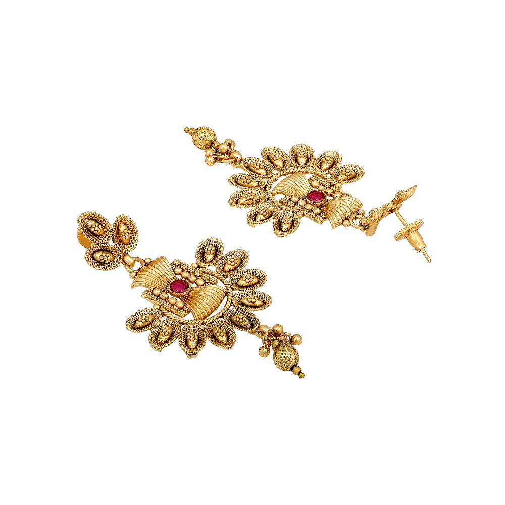 Asmitta Gold Plated Pota Stone Choker Necklace Set