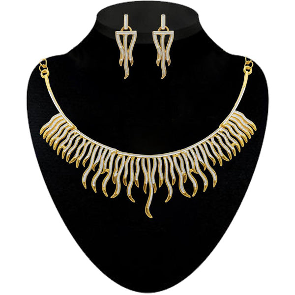 Kriaa Zinc Alloy Gold Plated Necklace Set