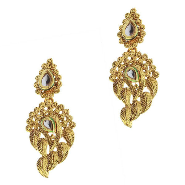 Kriaa Kundan Gold Plated Zinc Alloy Danglers earring