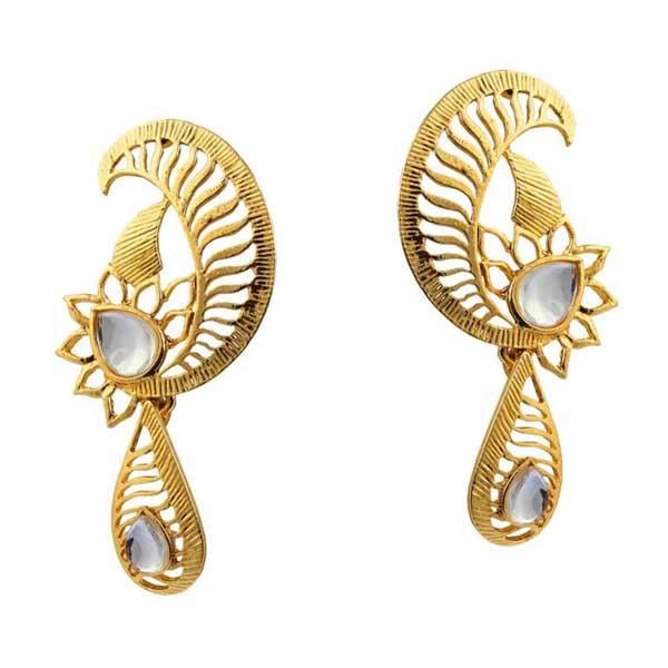 Kriaa Kundan Gold Plated Dangler Earrings
