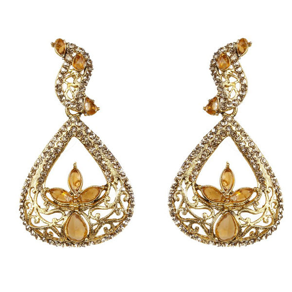 Kriaa Kundan Gold Plated Dangler Earring